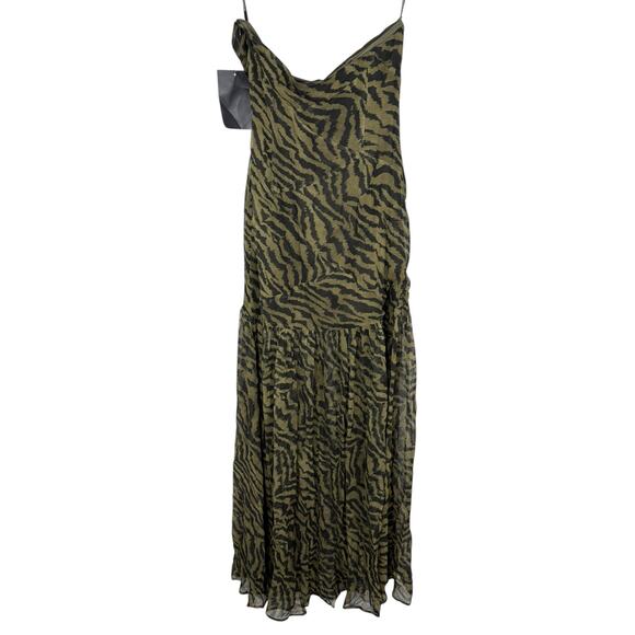 Retrofete Nicole Maxi Dress Strapless Silk Party Formal Statement Tiger Stripe S - Picture 11 of 12